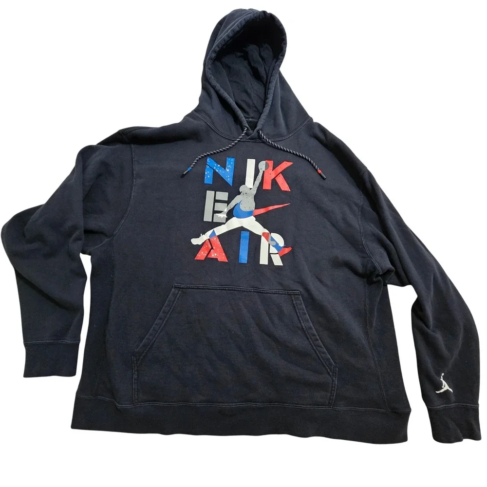 Jordan Hoodie 2XL Black Nike Air Jumpman Graphic Pullover CQ8291-010
